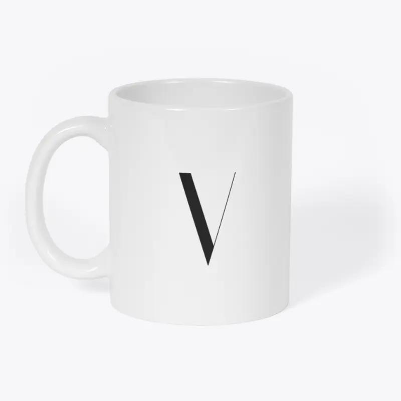 V Initial Coffee Mug