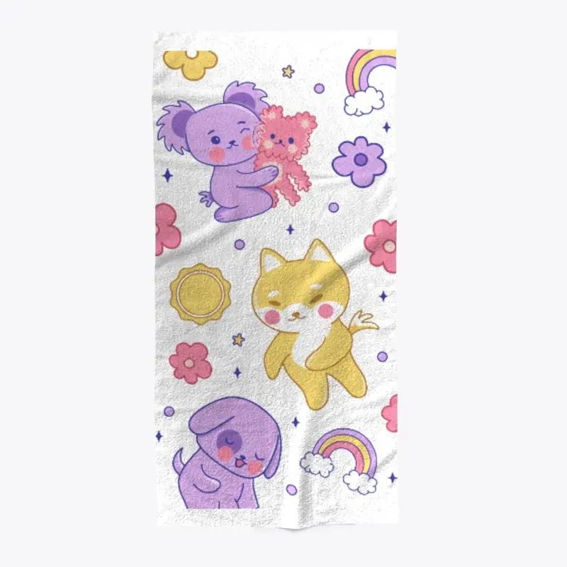 Kawaii Animals and  Rainbow