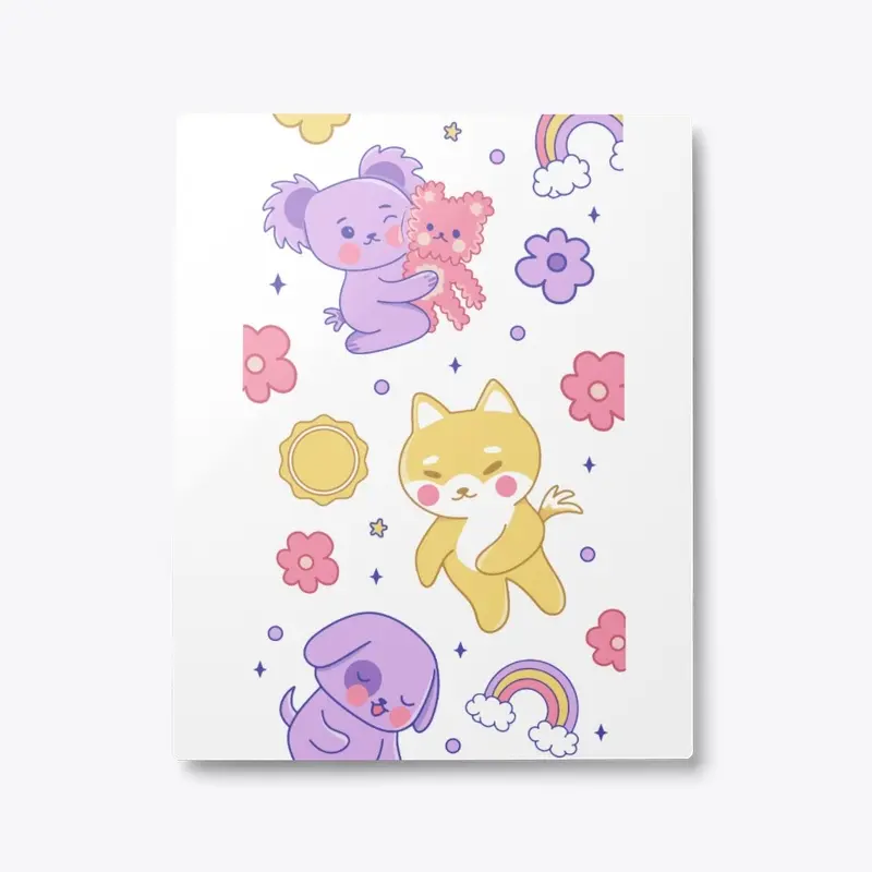 Kawaii Animals and  Rainbow