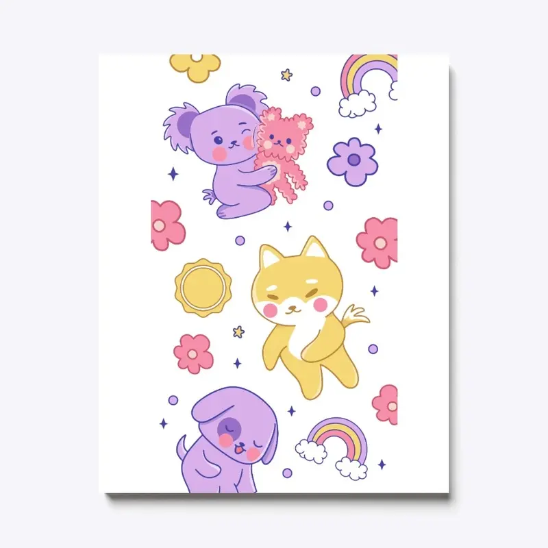 Kawaii Animals and  Rainbow